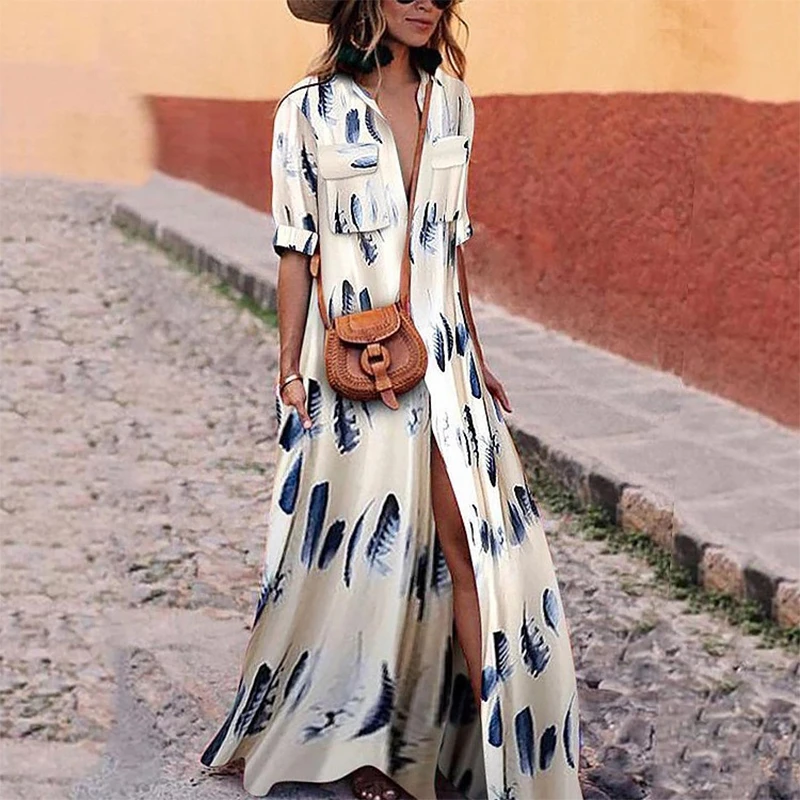 shirt style maxi dress