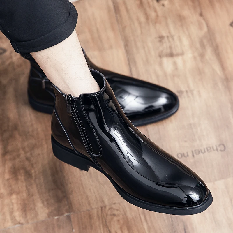 Men Chelsea Boots Leather Ankle Boots Casual Shoes