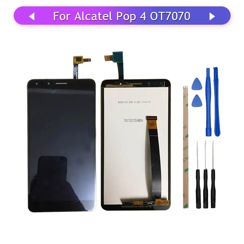 ЖК-дисплей для Alcatel Pop 4 7070 OT7070 70x 7070Q 7070A сенсорный экран стекло дигитайзер в сборе
