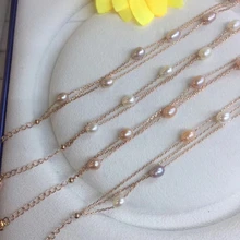 3 ряда новое поступление настоящий натуральный пресноводный жемчуг браслет классический браслет модные украшения, 10 шт./лот