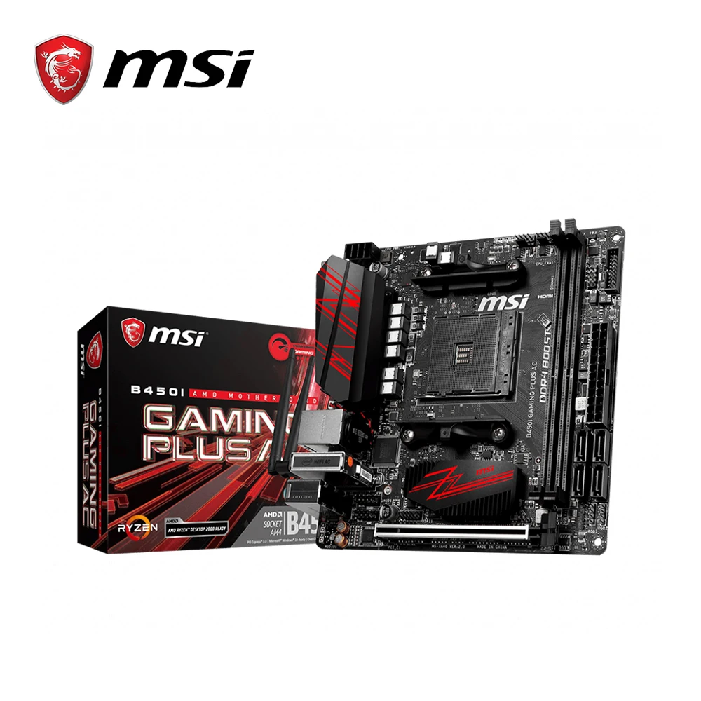 Материнская плата MSI b450I-GAMING-PLUS-AC am4 amd ryzen M.2 USB 3 1 DDR4 display port HDMI Mini-ITX B450I GAMING PLUS AC 2011 |