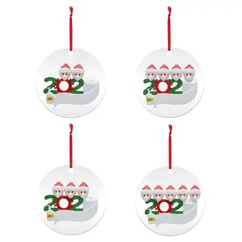 

10 Pcs 2020 Quarantine Christmas Decoration Personalized Hanging Pendants Pandemic -Social Party Distancing Santa Claus Ornament