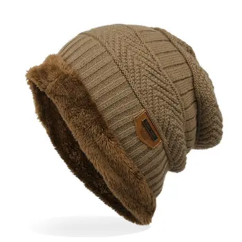 

Winter Super Warm Men and Women with Velvet Warm Knitted Sweater Hat Unisex Caps warm wool headgear