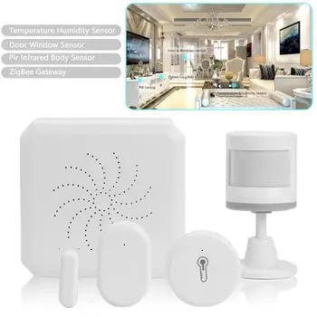 

Hot Sale Temperature Humidity Sensor Portable Tuya Zigbee HUB Smart Home Security Alarm Kit Temperature Humidity Door Sensor