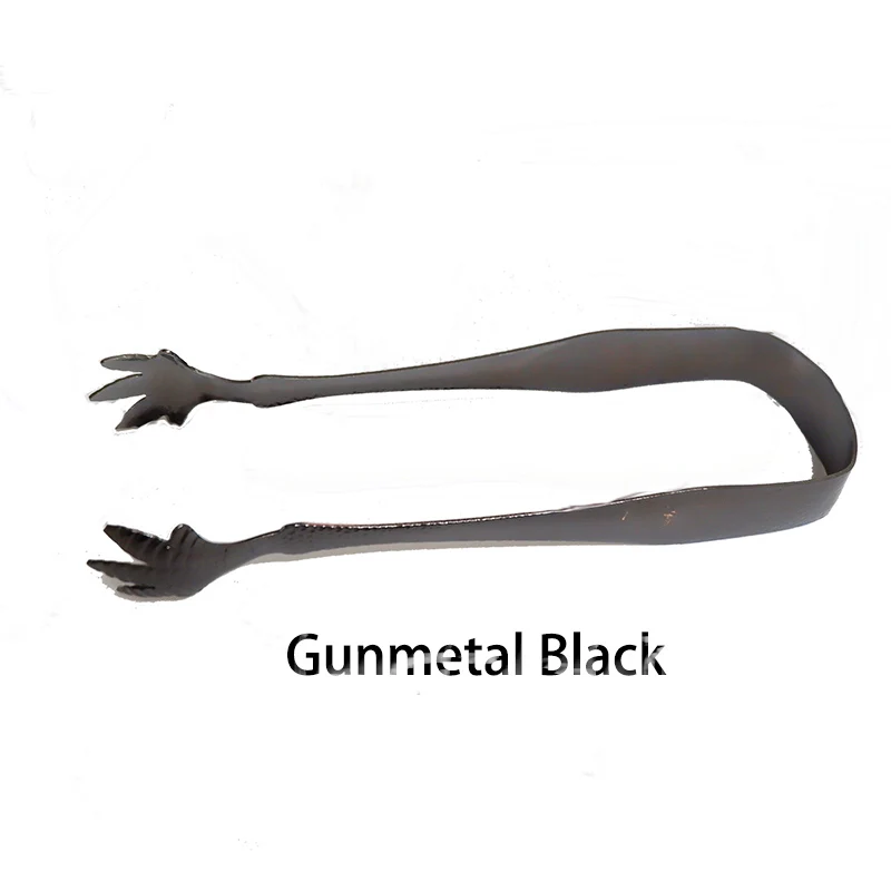 Gunmetal Black Щипцы для льда из нержавеющей стали, щипцы для льда, общая длина 20 см - Цвет: Gunmetal Black