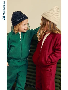 

Minibalabala Children jacket boys casual clothes 2019 winter new boys and girls baby Korean version collar baseball uniform