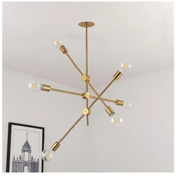 

Modern Style Chandelier E27 Gold Brushed Satellite Branch Chandelier Modern Ceiling Lamp Nordic Rear Interior Light Metal White