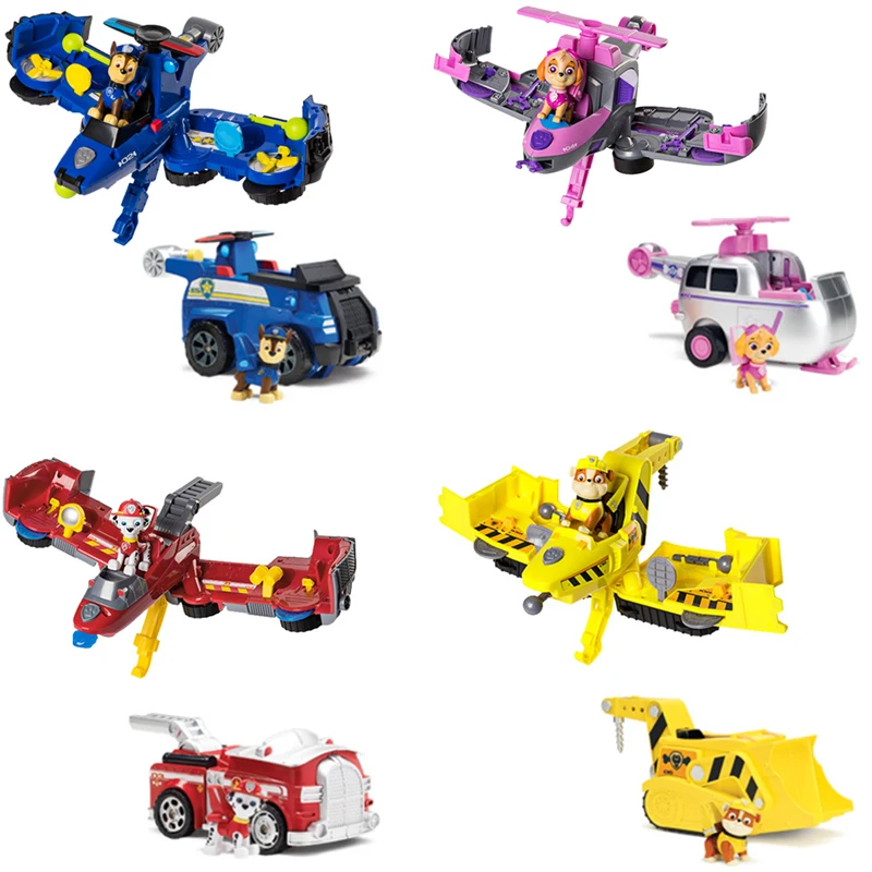 Najtaniej Paw Patrol zestaw zabawek samolot samochód dwa w jednym deformacji serii dźwięk i światło muzyka figurki zabawki dla dzieci prezenty