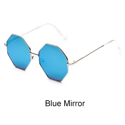 Blue Mirror Kilig, трендовые шестигранные солнцезащитные очки, женские солнцезащитные очки, UV400, очки, нестандартные, восьмиугольные, солнцезащитные очки,, Lunette Soleil Femme W047 - Цвет линз: Blue Mirror
