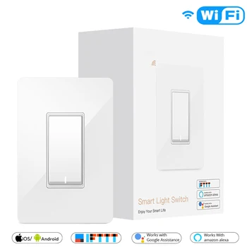 

US WiFi Smart Light Switch Control Smart Life/Tuya APP Works with Alexa Google Home for Voice Control No Hub Required