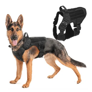 

Military Tactical Dog Harness Pet Training Dog Vest Metal Buckle German Shepherd K9 Dog Harness and Leash For Small Large Dogs