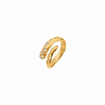

Inlaid ring with irregular opening female adjustable small European and American retro simple temperament hammer face ring