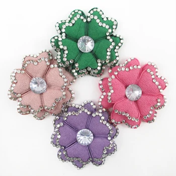

5pcs cute flowers Embellishments Polyester handmade flower hair accessories without clips DIY girls headbands,5Yc2783