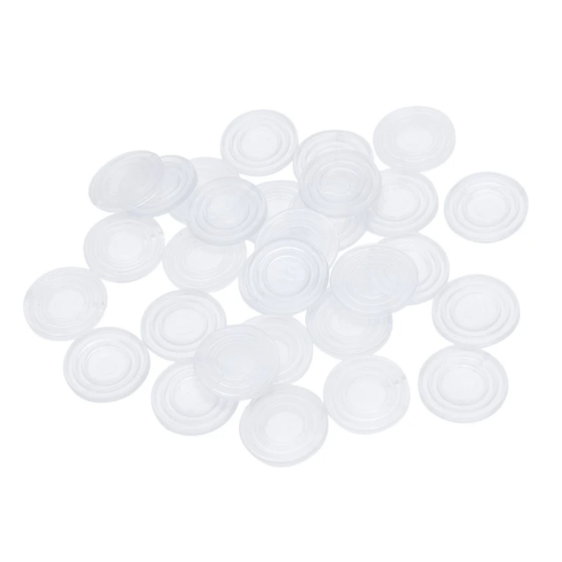 

HOT Round Transparent Plastic Non-Slip Glass Table Dash Mat Pad 24x3mm 30 pcs