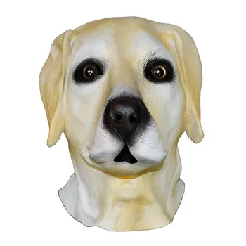 

2019 New Halloween Mask Costume Ball Labrador Retriever Dog Full Face Masquerade Animal Cosplay Latex Soft Prop Animal Mask