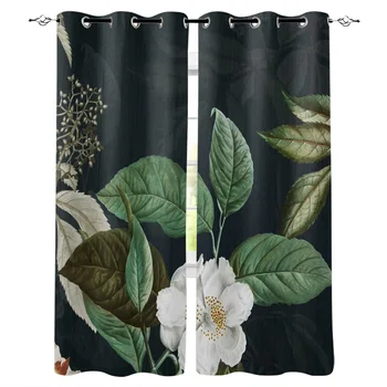 

Plant Small White Flowers Curtains for Living Room Children Bedroom Decoration Home and Kitchen Products Windows Drapes