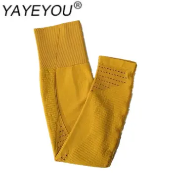 

YAYEYOU Summer casual women pants since waist buttock slacks tight running fitness gymnastics trousers hollow out multicolor