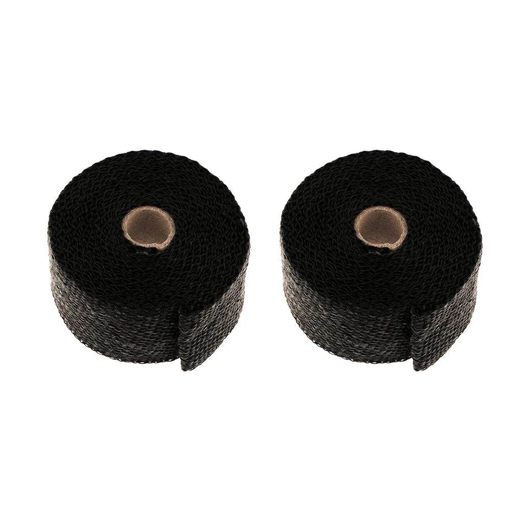 Exhaust Wrap Header Wrap Exhaust Heat Wrap Tap Kit for Car Motorcycle, 2 Rolls of 2Inch  x50Ft
