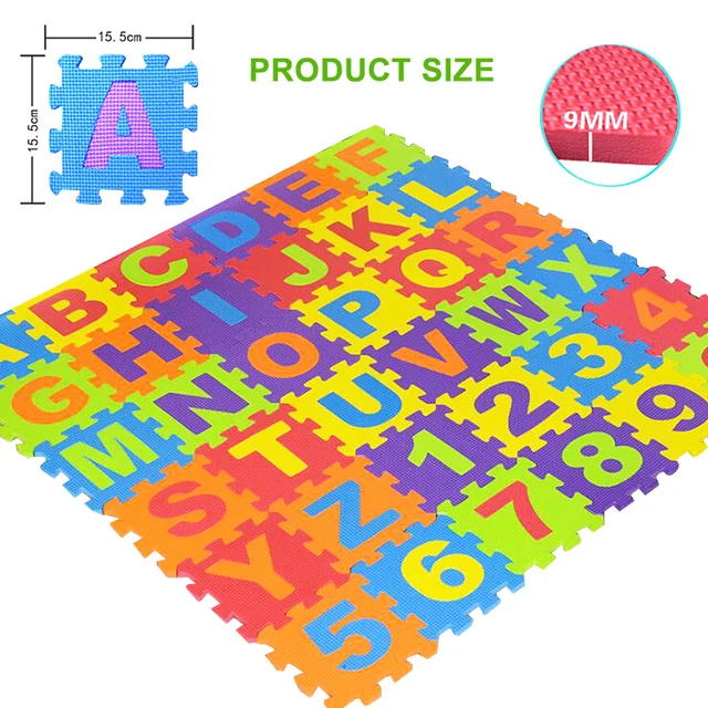 Baby Play Mat 36pcs Set EVA Baby Foam Clawling Mats Puzzle Toys For Kids Floor Mat Baby Play Mat 36pcs/Set EVA Baby Foam Clawling Mats Puzzle Toys For Kids Floor Mat Number Letter Childrens Carpet 15.5*15.5cm