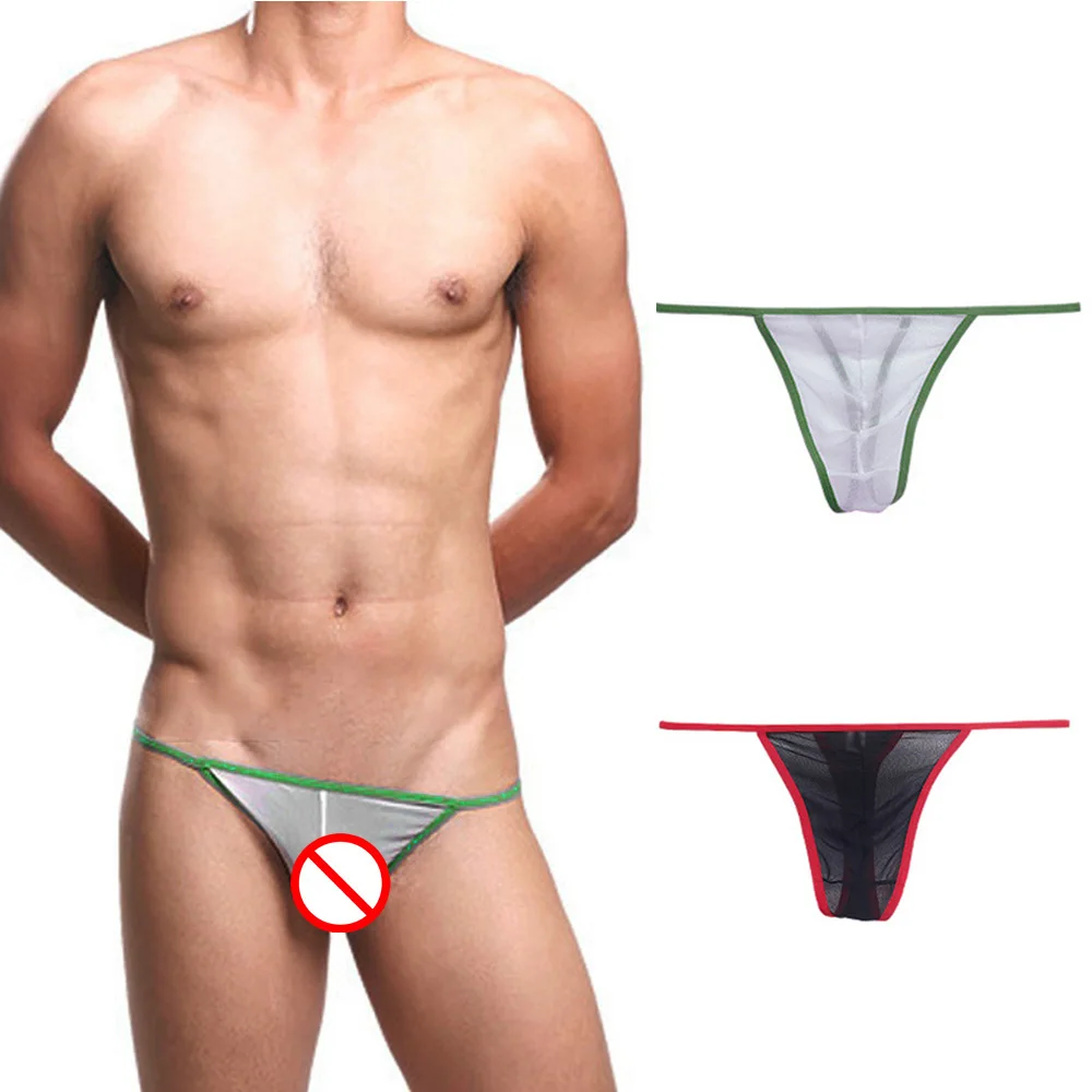 

New Men's Sexy Transparent G-string Thong Briefs Bulge Pouch Breathable Panties Perspective Male Bikini See Through Underwear