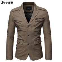 SUKIWML мужские костюмы, жакеты, блейзеры карманный хлопковый мужской пиджак костюм Блейзер роскошный мужской костюм Terno мужские пиджаки для мужчин