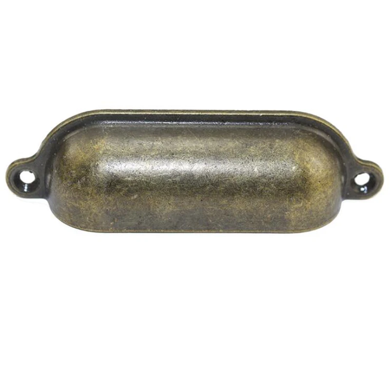 

Bronze shell cup drawer cabinet pull knob 100 mm dresser handle retro style unfold install handle chrome