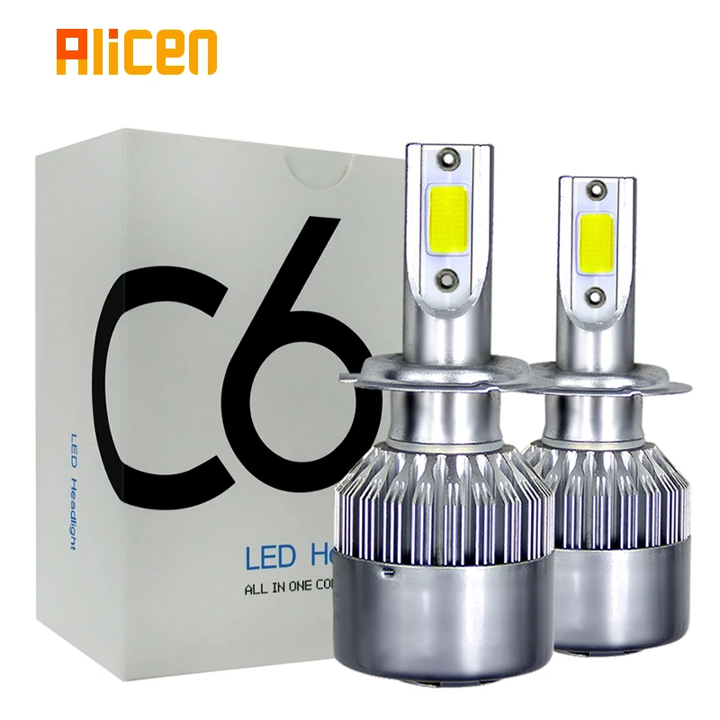 

2X C6 Car Headlight Bulbs H1 H3 H7 H11 9005 9006 880 LED Car Lights H4 9004 9007 H13 Hi-Lo Beam Auto Headlamp Styling Lights 12V