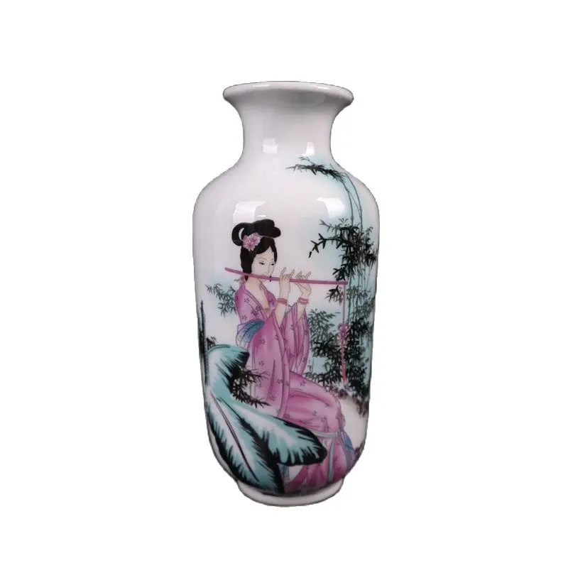 

Porcelain famille rose vase with portrait pattern in Jingdezhen, China