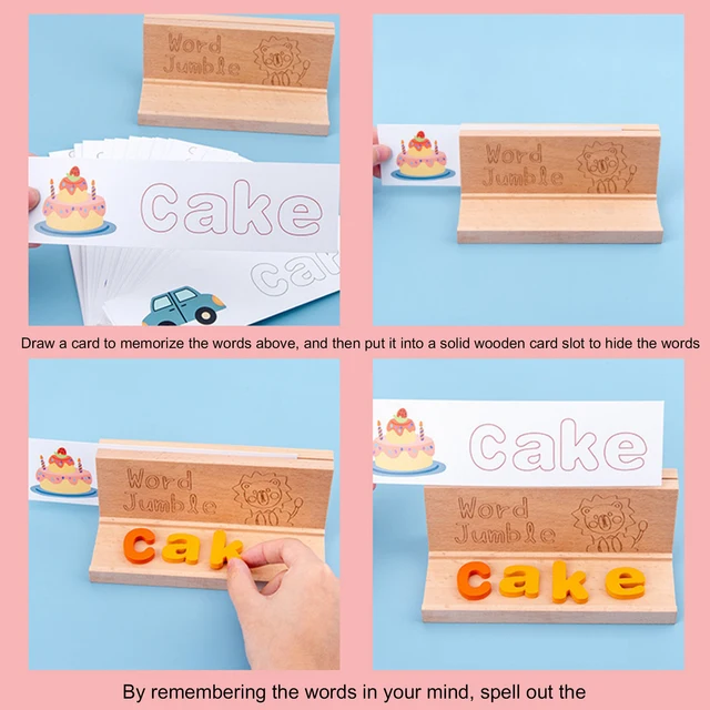 Wooden Letter Matching Spelling Word Parent-Child Interaction Educational Toys 4