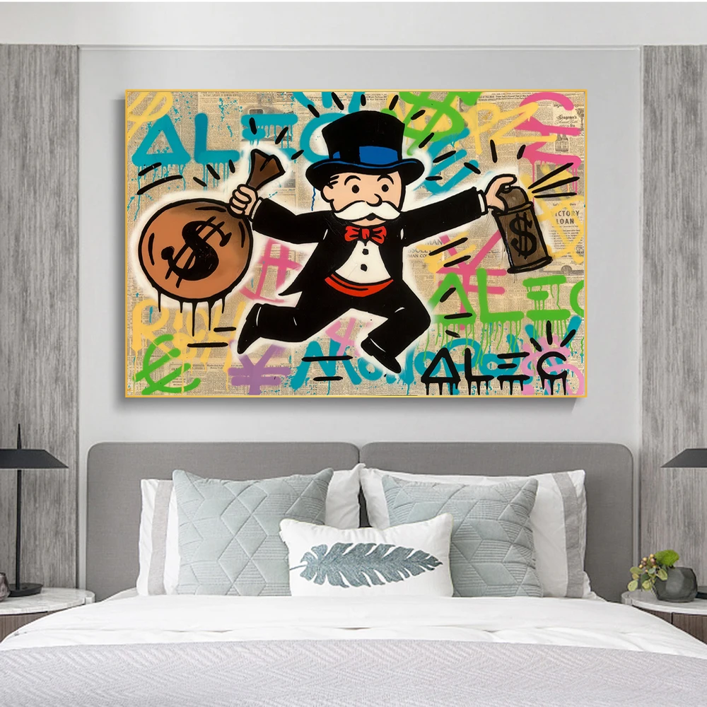 Алек Монополия богатый дыхательные пути граффити настенные картины художественные плакаты и принты в стиле