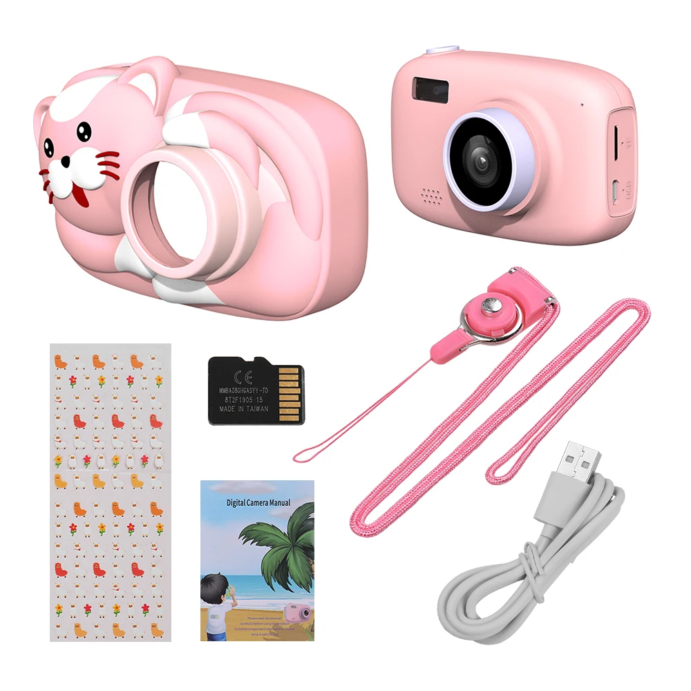 Мини мультипликационная Детская цифровая камера 26MP 1080P видеокамера 2,4 дюймов ips экран Двойная камера объектив противоударный для детей