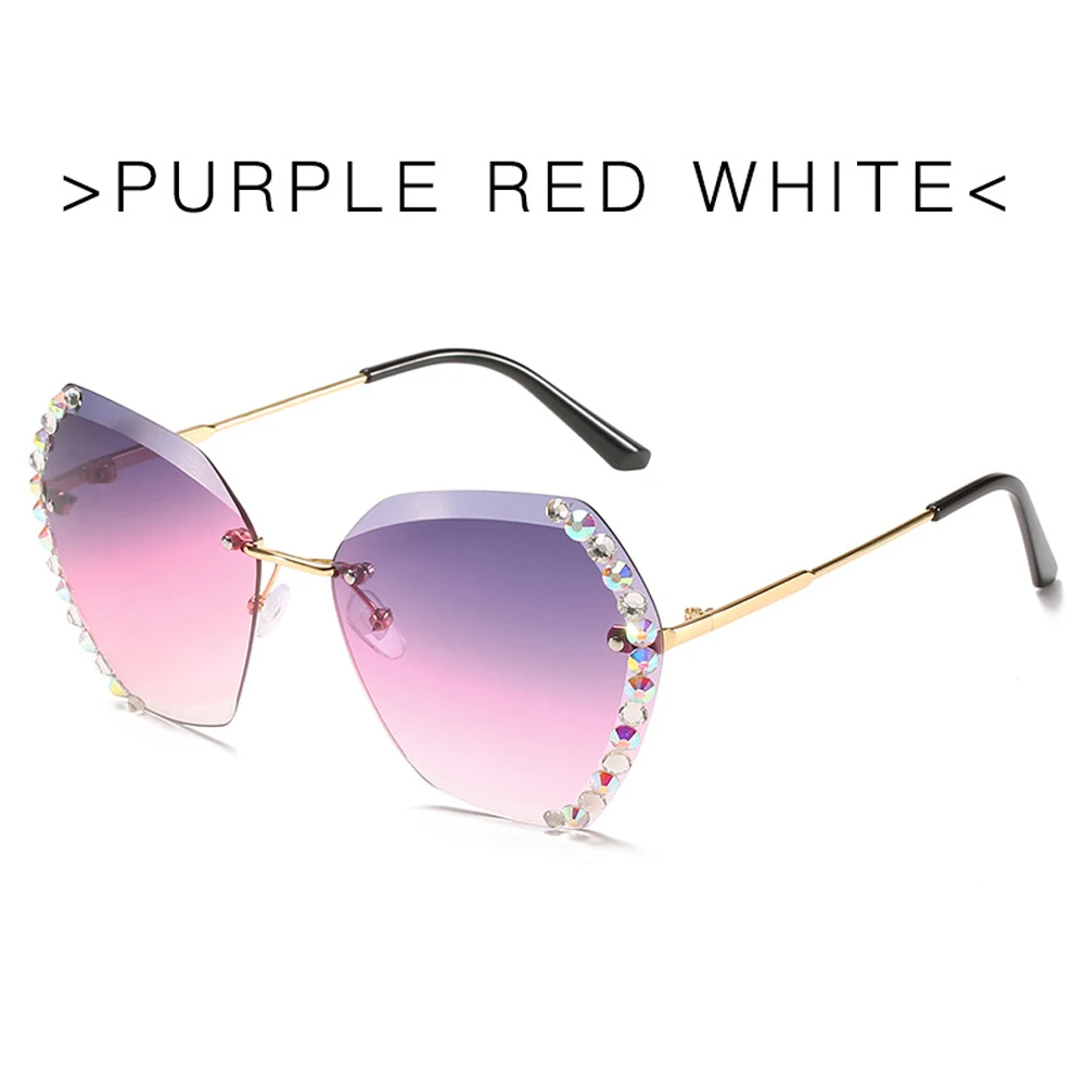 coach sunglasses 2022 Fashion Brand Design Vintage Rimless Rhinestone Sunglasses Women Men Retro Cutting Lens Gradient Sun Glasses Female UV400 ray ban sunglasses women Sunglasses