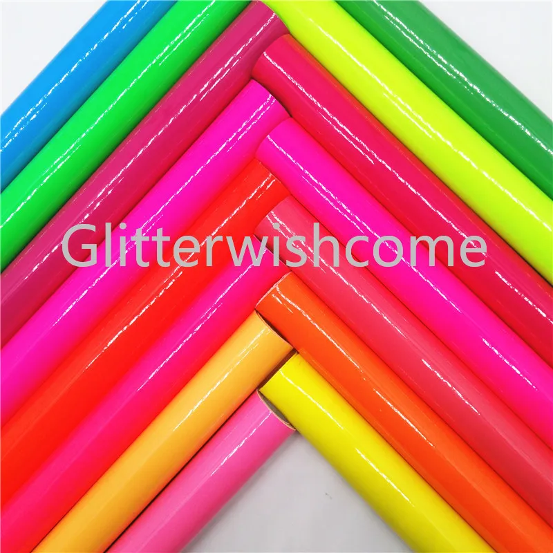 Glitterwishcome 21X29 см A4 размер винил для бантов неоновая лакированная кожа ткань искусственная кожа листы для бантов, GM681A