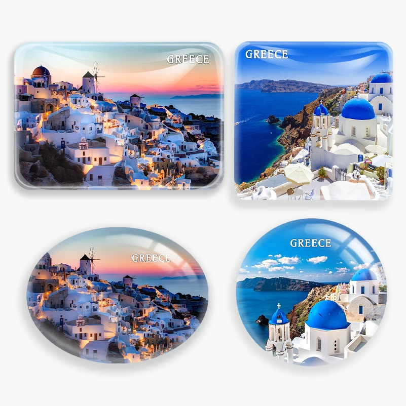 

Fridge Magnets Greek Islands Greece World Tourist Souvenir glass Refrigerator Magnetic Stickers Home Decor Decoration Gift
