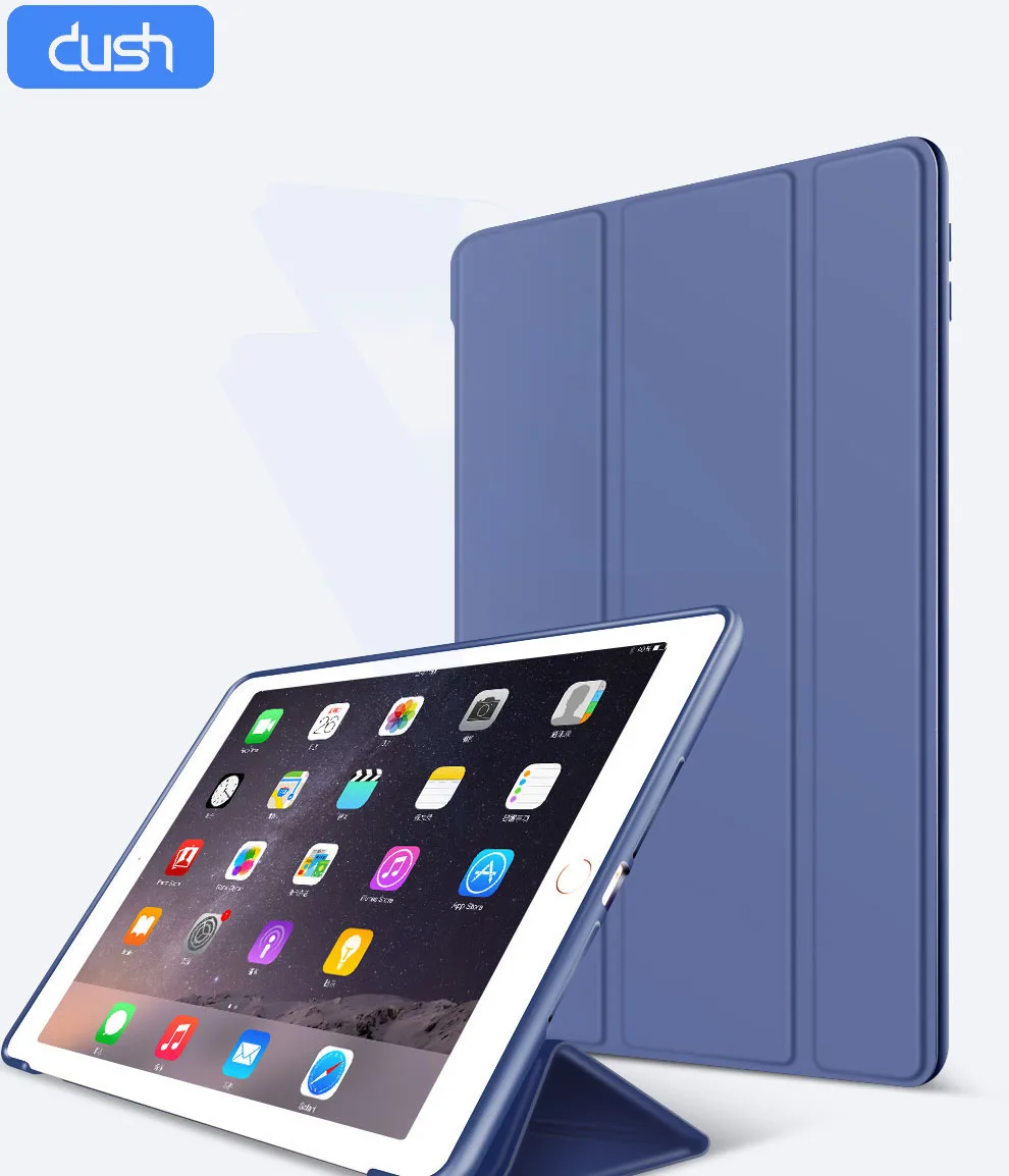 Однотонный Чехол для iPad Air 2 1 силиконовый мягкий чехол из искусственной кожи