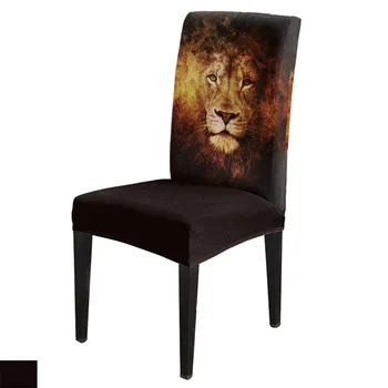 

Burning Lion Chair Cover for Dining Room Chairs Covers High Back Living Room Chair Cover Sets for Home Kitchen