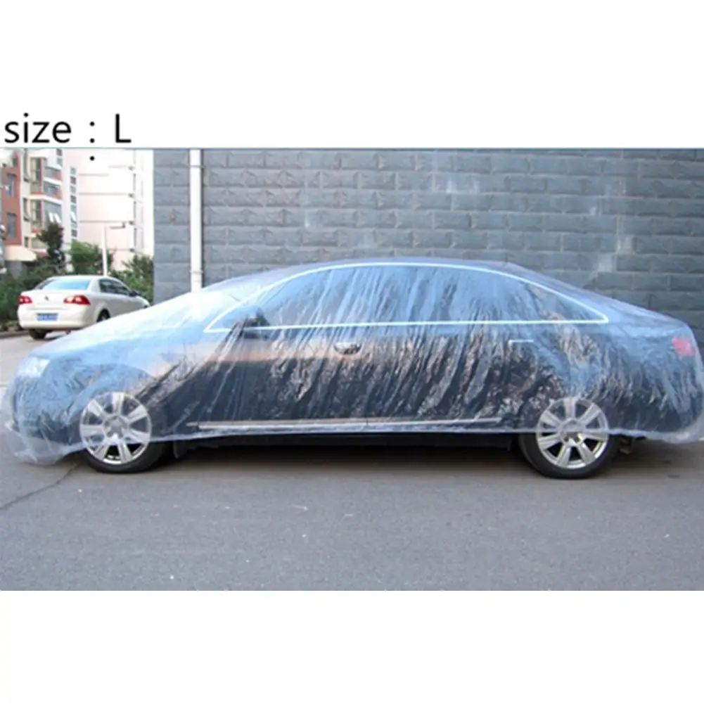 Yfashion LDPE пленка Наружная одноразовая прозрачная полная крышка автомобиля дождь/пыленепроницаемый гараж Универсальный временный 3 размера