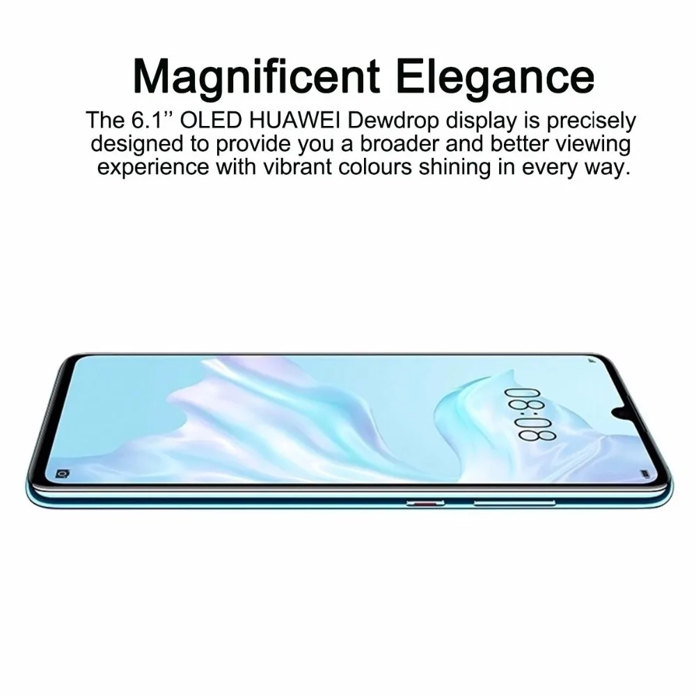 HuaWei P30 мобильный телефон Kirin 980 Android 9,1 6," OELD полноэкранный 40.0MP Leca 22,5 W зарядное устройство с отпечатком пальца NFC MHL 256GB