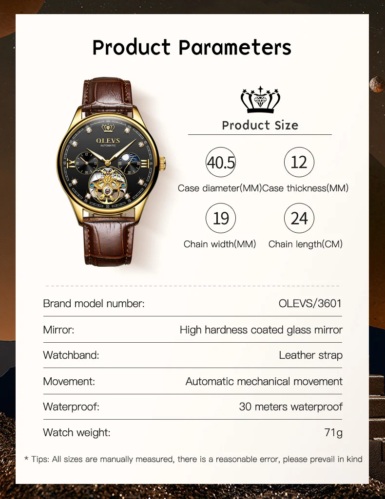 OLEVS 3601 Men’s Quartz Watch description image 6