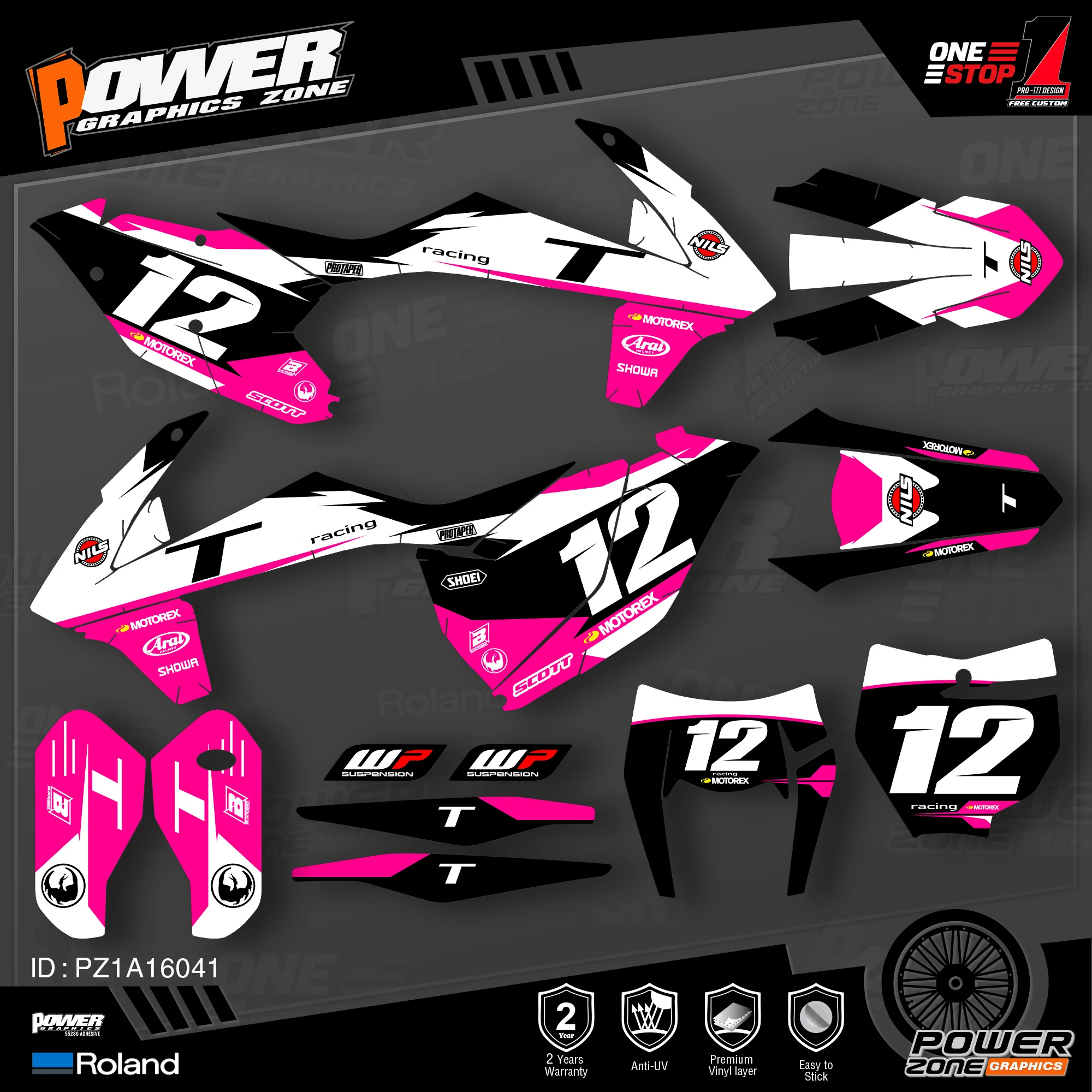 Набор наклеек PowerZone для KTM SX SXF MX 16-18 EXC XCW Enduro 17-19 125-500cc 40 | Автомобили и мотоциклы