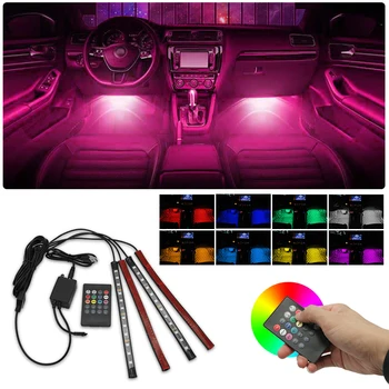 

RGB LED Strip Light For Mazda 2 3 6 CX-7 MX-7 CX-9 CX-5 8 Atenza Axela For Ford Ranger Focus 2 3 4 Fiesta Mk2 Mk3 Mk7 Mondeo Mk4 Fusion Explorer Atmosphere Lamps Car Interior Light