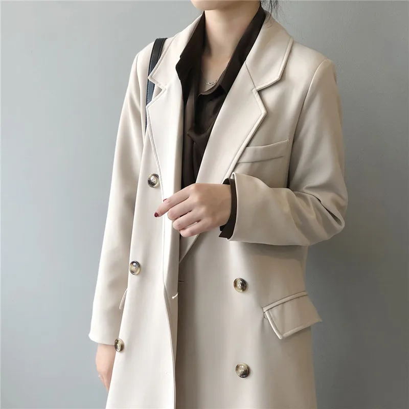 Autumn Women Woolen Coat 2020 Turn Down Collar Double Breasted Long Wool Coat Camel Women Warm Coat Casaco Feminino (7)
