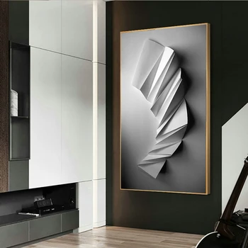 

Nordic Black White Geometry space art wall art Canvas poster Painting Prints Abstract line Pictures for Living Room Morden Decor
