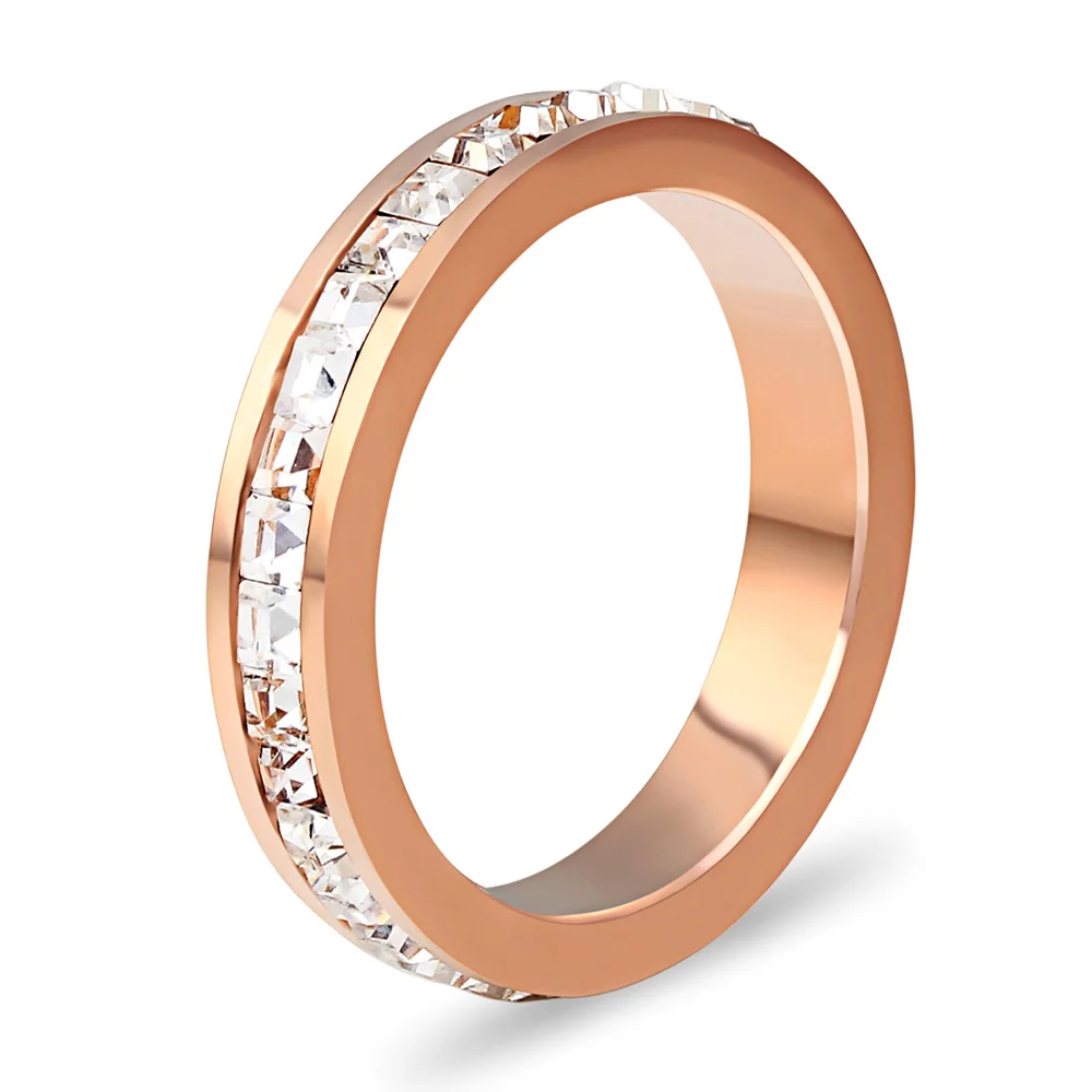 Rose gold Модные горячие продажи изящные, нержавеющая сталь Полный Круглый Кристалл AAA ювелирные изделия из циркония - Цвет основного камня: Rose gold