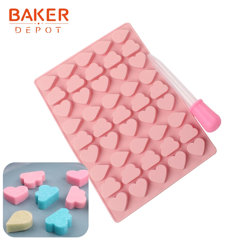 BAKER DEPOT конфеты Мармеладные формы силиконовые формы для конфет шоколадный кубик льда Мини Сердце облако инструмент для украшения торта с капельницей