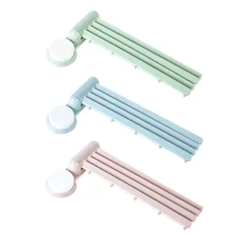 

4Layer Towel Rack Wall Mounted Folding Bar Rotatable Washcloth Hanger Rag Holder