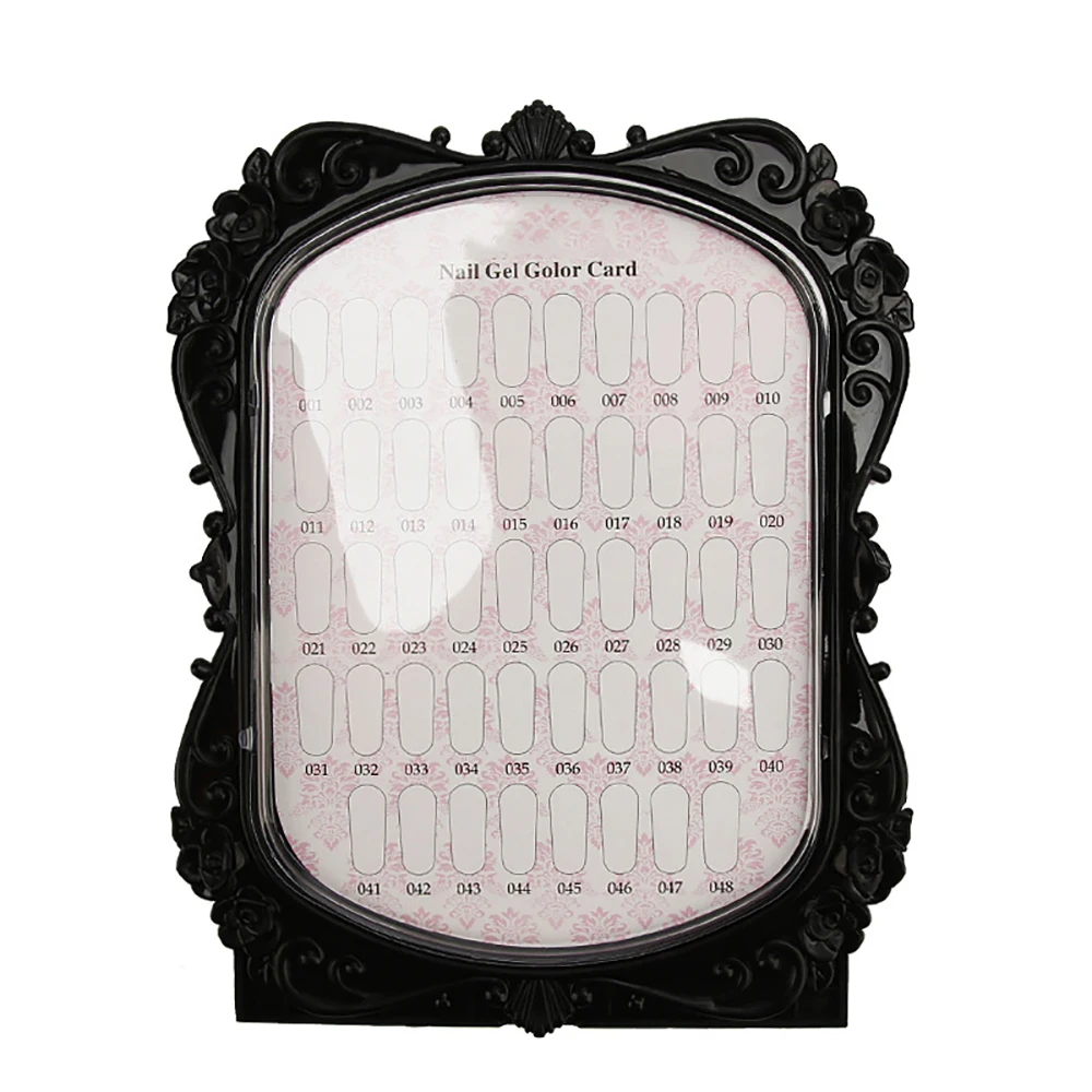 Черный Double-Sided Nail Gel Color Nail Card Full Color Dust-Proof Display Shelf Practice Cards Show Case Books - Цвет: Черный