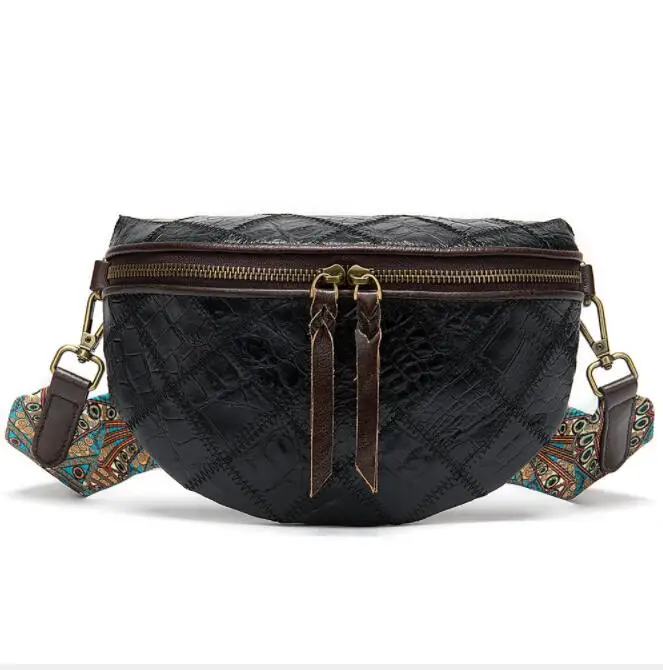 MAHEU, новая мода, богемский стиль, поясные сумки, кожаная нагрудная сумка для леди, Сумка через плечо, женская, для девочек, поясная сумка, популярная - Цвет: Black