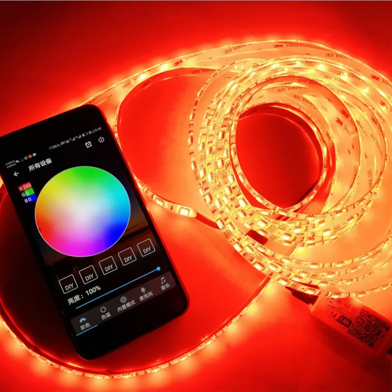 

WIFI Smart LED Light Strip With Anti-drop Glue RGB Light Strip 10 Meters 300 Lights 5050 WIFI Smart Colorful Light Strip