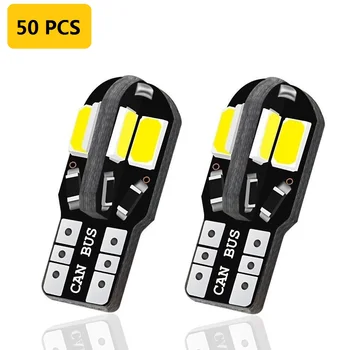 

50Pcs Wholesale W5W T10 LED Bulb Lamp Car Interior Light License Plate Reading Dome Trunk Auto Lamp 194 168 2825 12V 6000K White